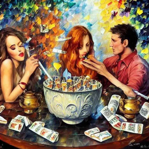 Prompt: ashtray full of cigarette butts by arthur adams, charlie bowater, leonid afremov, chiho ashima, karol bak, david bates, tom chambers