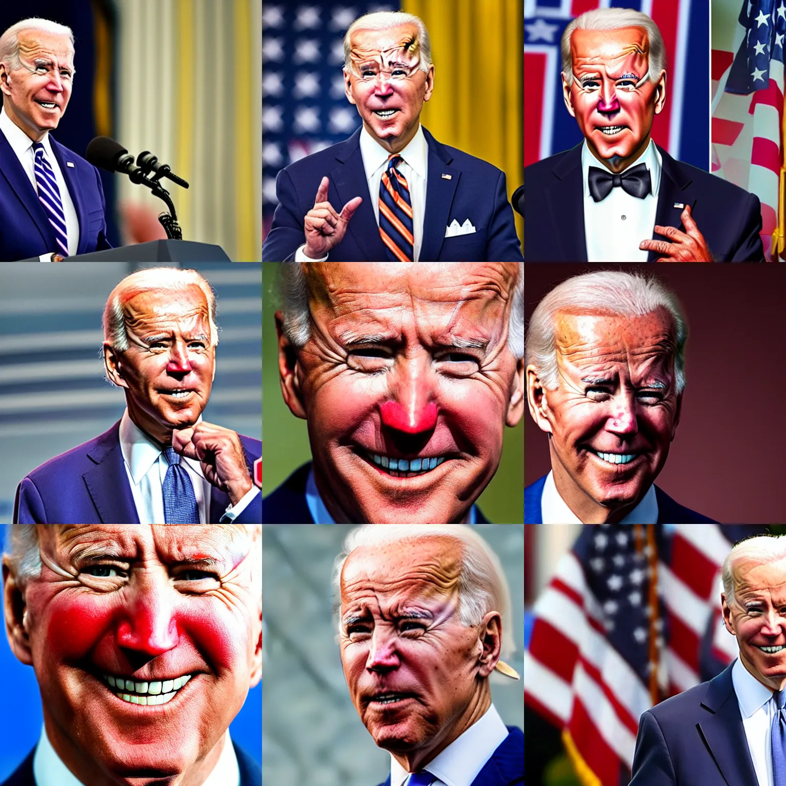 Prompt: Joe Biden with clown makeup