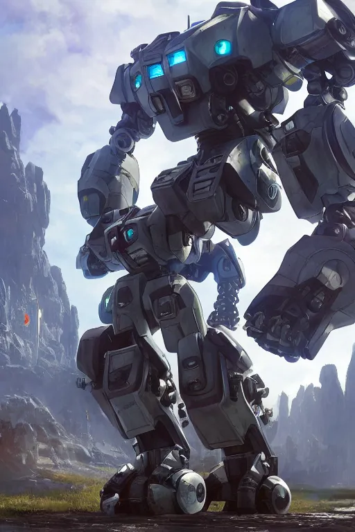 Image similar to mechwarrior 5 : mercenaries mech megaman transformer robot boss tank engine game octane render, 4 k, hd 2 0 2 2 3 d cgi rtx hdr style chrome reflexion glow fanart, global illumination ray tracing hdr fanart arstation by ian pesty by jesper ejsing pixar and disney unreal zbrush central hardmesh