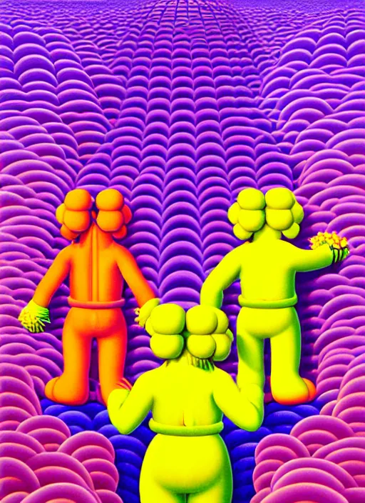 Image similar to flower men by shusei nagaoka, kaws, david rudnick, airbrush on canvas, pastell colours, cell shaded, 8 k