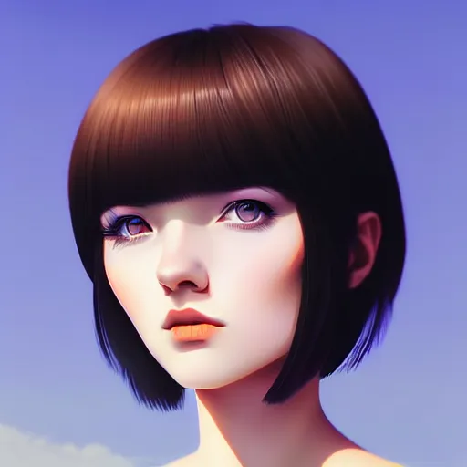 Prompt: close up a shy face female portrait, 25 years old in a scenic environment by Ilya Kuvshinov