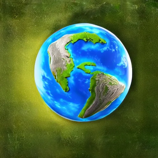 Prompt: the earth logo highly detailed, unreal engine,