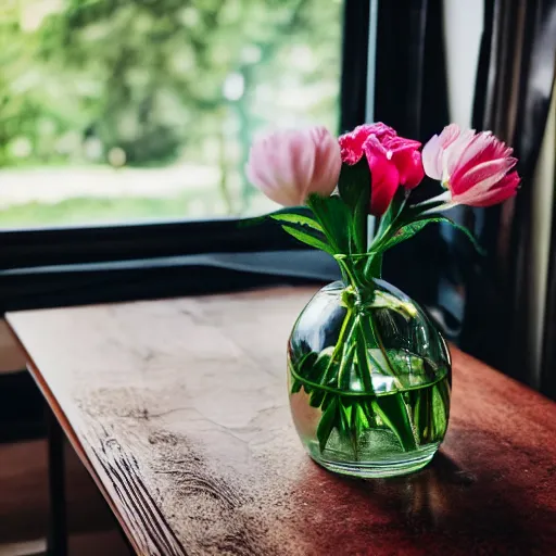 Image similar to dslr photo of a vase on a table, 55mm