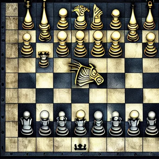 Image similar to a fantasy chess board, digital art