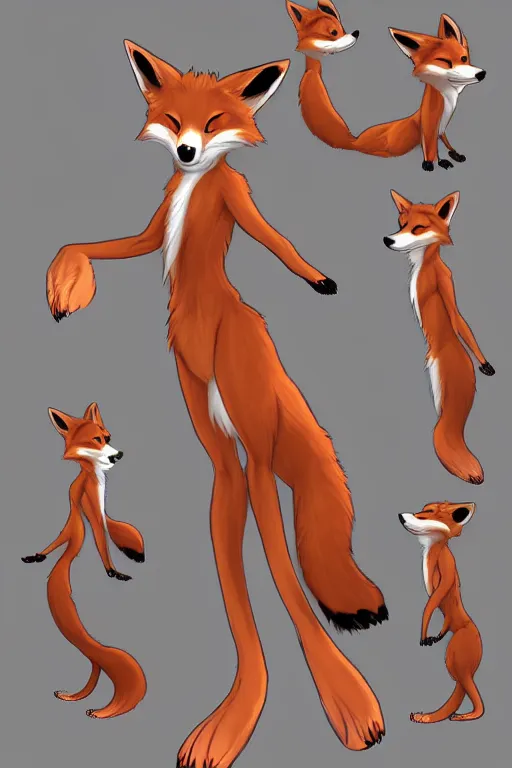 Image similar to an anthropomorphic fox, fursona!!! by don bluth, by kawacy, trending on artstation, full body