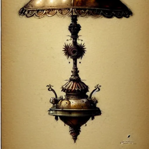 Prompt: ( ( ( ( ( ornate hanging old lamp. muted colors. ) ) ) ) ) by jean - baptiste monge!!!!!!!!!!!!!!!!!!!!!!!!!!!