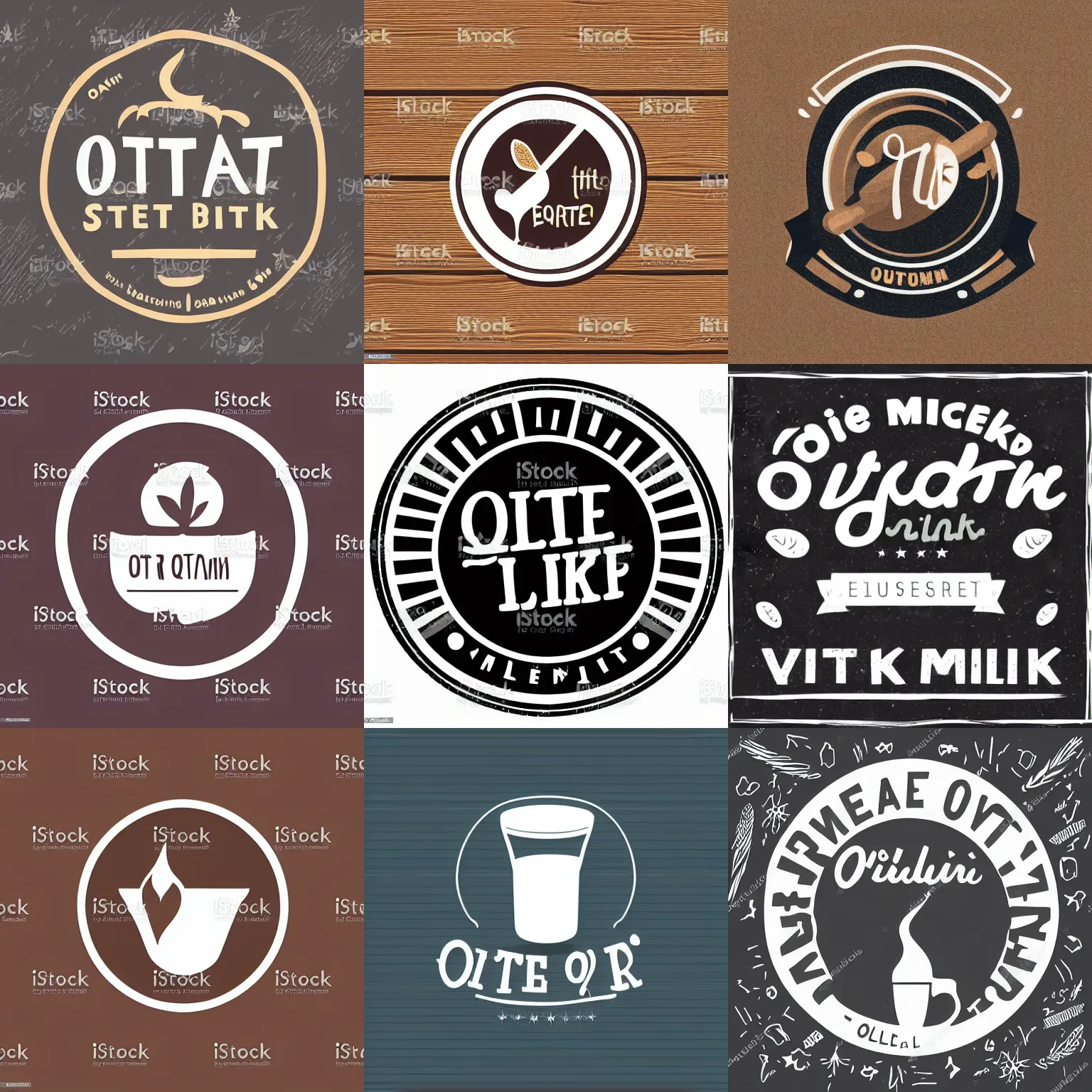 Prompt: oat milk startup logo vector art design