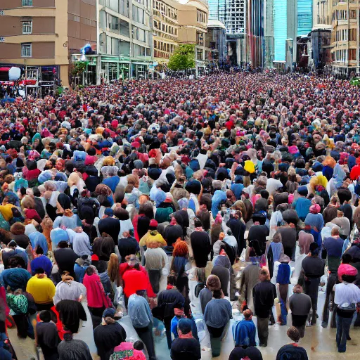 Image similar to huge crowd praying a single big Dalek