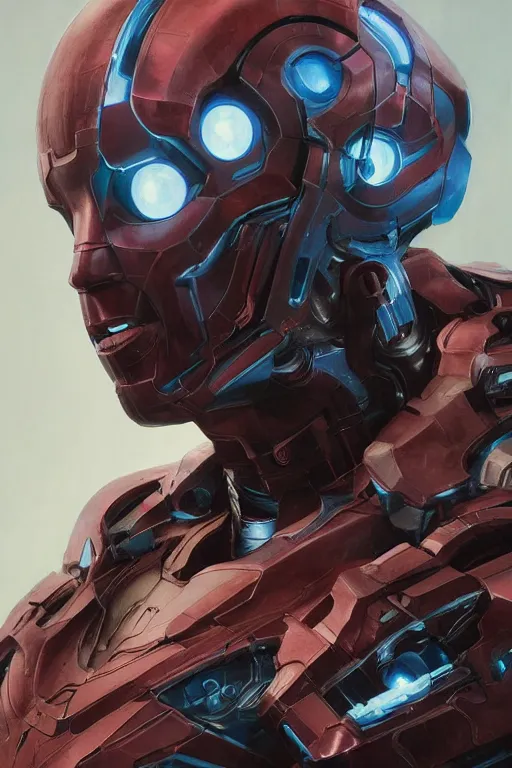 Image similar to Portrait of Mark Zuckerberg as Ultron, marvel comics, dark, intricate, highly detailed, smooth, artstation, digital illustration by Ruan Jia and Mandy Jurgens and Artgerm and Wayne Barlowe and Greg Rutkowski and Zdislav Beksinski