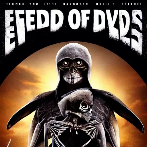 Image similar to end of days skeleton overlords enslaves penguin-human hybrids, epic movie poster, 4k, detailed