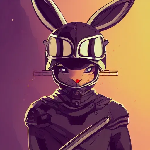 Image similar to bunny with helmet and sword smooth face median photoshop filter cutout vector behance hd by jesper ejsing, by rhads, makoto shinkai and lois van baarle, ilya kuvshinov, rossdraws, illustration, art by ilya kuvshinov and gustav klimt