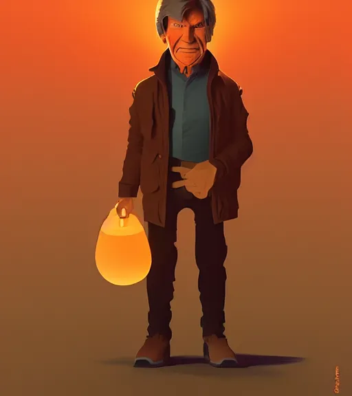 Image similar to icon stylized minimalist harrison ford as gourd!, loftis, cory behance hd by jesper ejsing, by rhads, makoto shinkai and lois van baarle, ilya kuvshinov, rossdraws global illumination