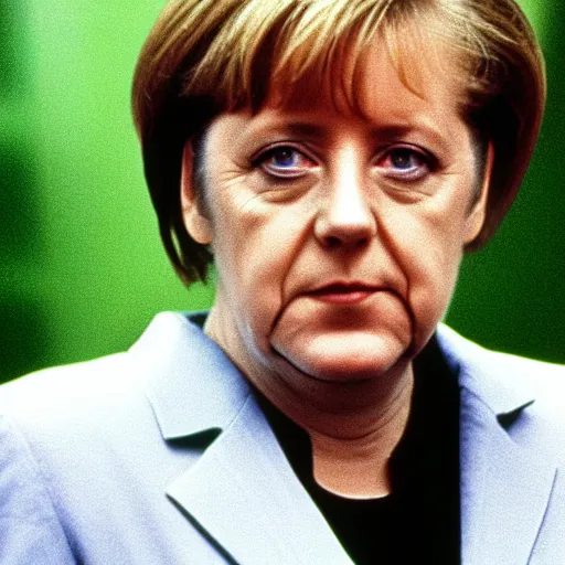 Image similar to angela merkel as trinity, starring in the movie the matrix, 1999. Cinematic