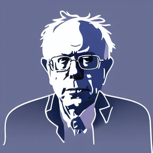 Image similar to bernie sanders, digital art, iconic icon, 2 d vector logo, cartoon, t - shirt design