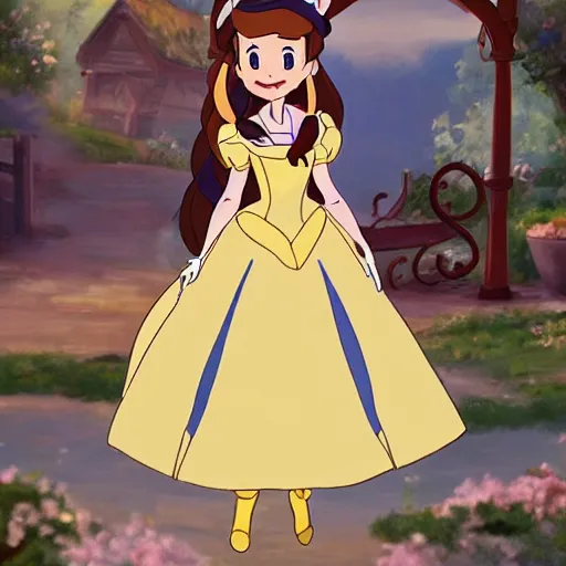 Prompt: [ disney's belle ] in isekai style