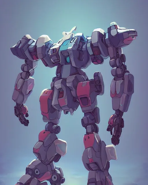 Image similar to a battle mech piloted by a cute kawaii girl, battle stance, smooth, intricate, elegant, power aura, artstation, digital painting, concept art, high tech fantasy, sharp focus, illustration, octane render, unreal engine, art by james jean and josan gonzalez,