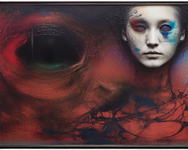 Image similar to eternal eclipse, a brutalist designed, rich deep vivid pastel colours, painted by guy denning, yoshitaka amano, sebastiao salgado, julia margaret cameron, ( ( james jean ) ) and petra cortright, part by gerhard richter, part by takato yamamoto. 8 k masterpiece.