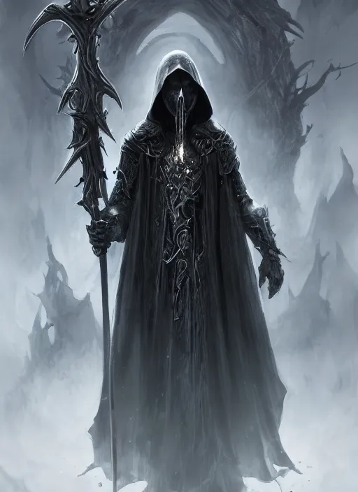 Image similar to grim reaper, ultra detailed fantasy, elden ring, realistic, dnd character portrait, full body, dnd, rpg, lotr game design fanart by concept art, behance hd, artstation, deviantart, global illumination radiating a glowing aura global illumination ray tracing hdr render in unreal engine 5