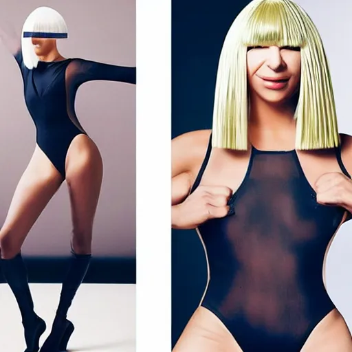 Image similar to sia Furler full body photo shoot in leotard