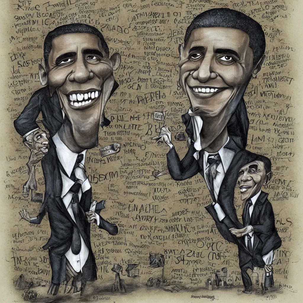 Image similar to a caricature of obama by alexander jansson