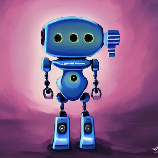 Prompt: a friendly robot, digital painting, by Akiman, 4k wallpaper, beautiful masterpiece