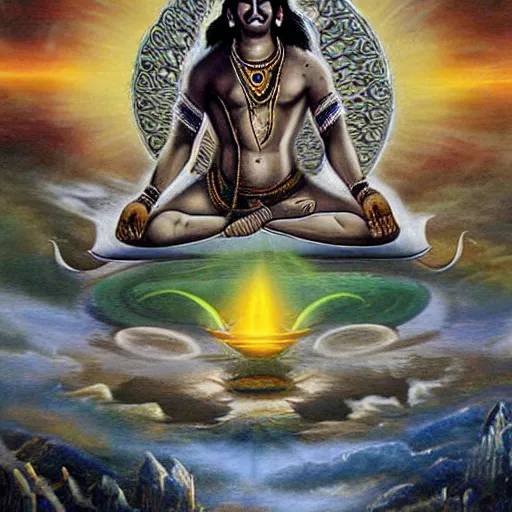 Prompt: lord shiva creating the multiverse, fantasy artwork