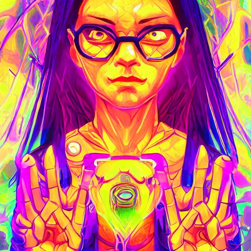 Image similar to skill magic geek inside matrix deepdream radiating a glowing aura stuff loot legends stylized digital illustration video game icon artstation lois van baarle, ilya kuvshinov, rossdraws,