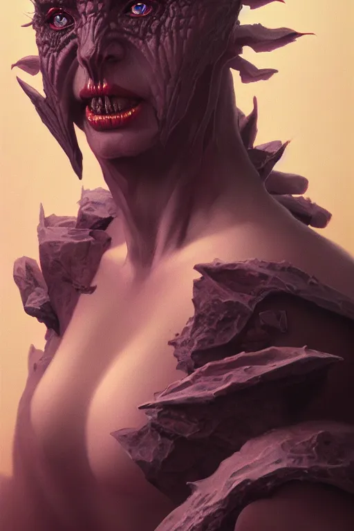 Image similar to a portrait of the queen of darkness, illustration, soft lighting, soft details, dark mood, painting oil on canvas by Wayne Barlowe octane render trending on artstation d&d characters, 4k, 8k, HD