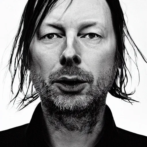 Prompt: a black and white photo of Radiohead, an album cover by David Gilmour Blythe, pinterest, bauhaus, tesseract, national geographic photo, flemish baroque