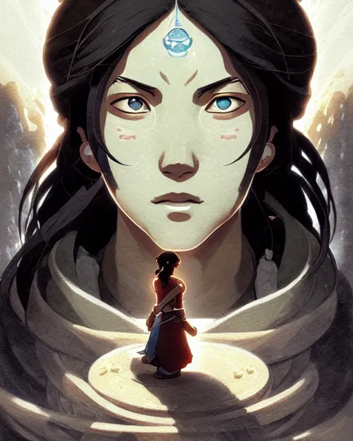 Prompt: korra from the legend of korra, character portrait, portrait, close up, concept art, intricate details, highly detailed by greg rutkowski, michael whelan and gustave dore