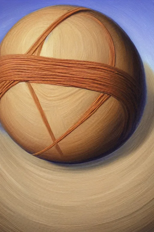 Prompt: rubber band ball planet, oil on canvas, intricate, portrait, 8 k highly professionally detailed, hdr, cgsociety