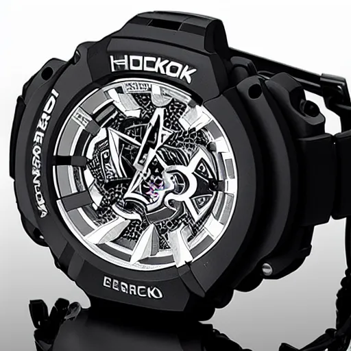 Image similar to photorealstic gshock watch cyberpunk, metaverse, fullmetal