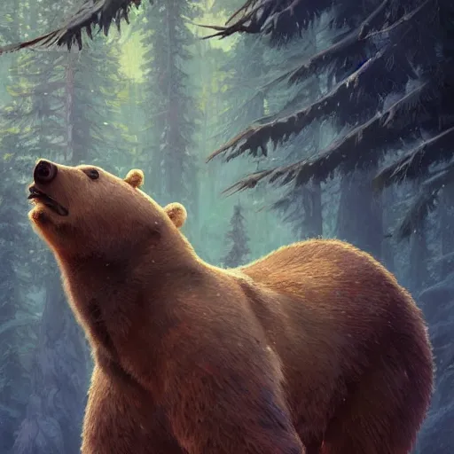 Prompt: realistic bear playing triangulated triangular setar, realistic portrait, symmetrical, highly detailed, digital painting, artstation, concept art, smooth, sharp focus, illustration, cinematic lighting, art by artgerm and greg rutkowski and alphonse mucha