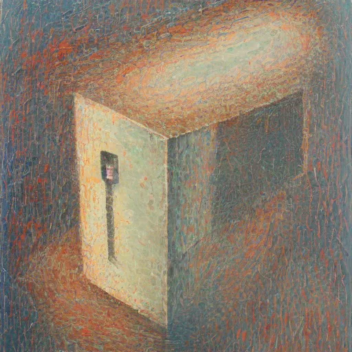 Image similar to a detailed, impasto painting by shaun tan and louise bourgeois of an abstract forgotten sculpture by ivan seal and the caretaker