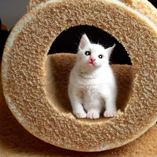 Image similar to kitten living inside a sandwish, hyper detailed