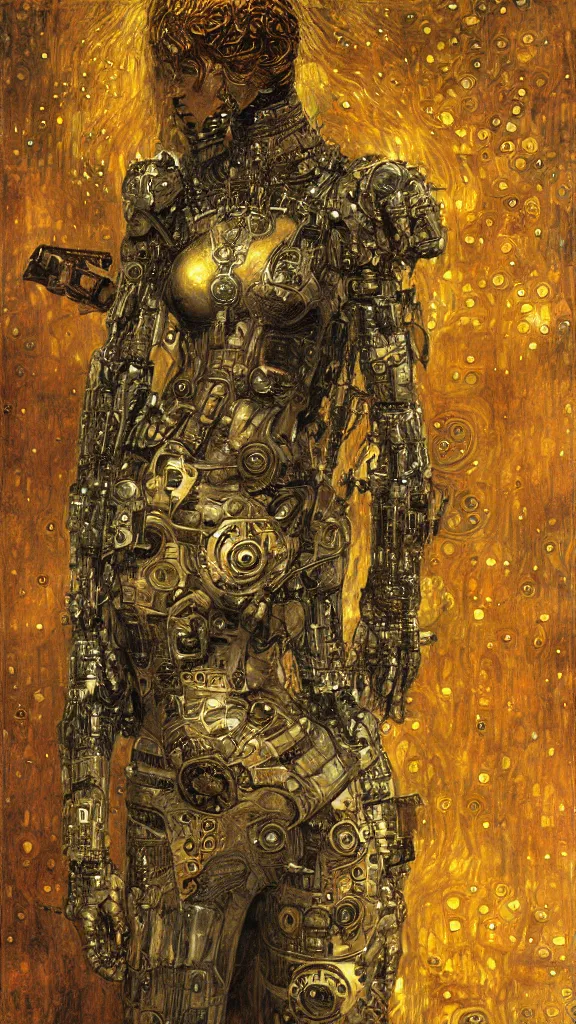 Image similar to cybernetic female supersoldier armed with laser rifle battling demon, intricate detail, klimt, royo, whealan,