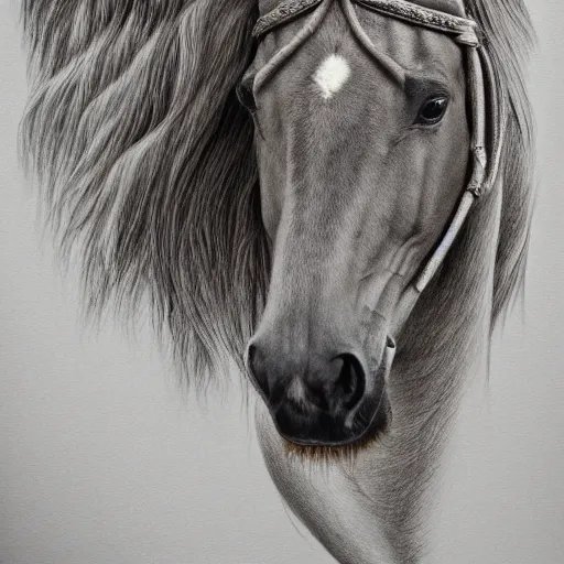 Horse portrait - colored pencils on black paper by Amayensis