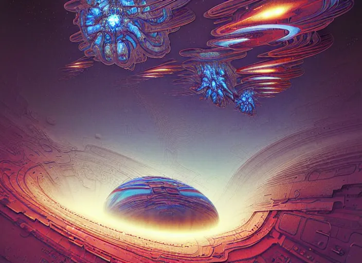 Image similar to design only! 2 0 5 0 s retro future art 1 9 7 0 s science fiction borders lines decorations space machine, mech, robot. muted colors. by jean - baptiste monge, ralph mcquarrie, marc simonetti, 1 6 6 7. mandelbulb 3 d, fractal flame, jelly fish, coral, cinematic lightning