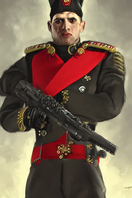 Prompt: Portrait of Male commissar. warhammer 40k setting. Shaded lighting. by Ilya Kuvshinov, Rob Rey, Giuseppe Dangelico Pino. Cinematic. Dark Lighting. Rule of Thirds. Imposing, pointing, heroic, detailed, realistic, 8k, photorealistic, detailed eyes, detailed background