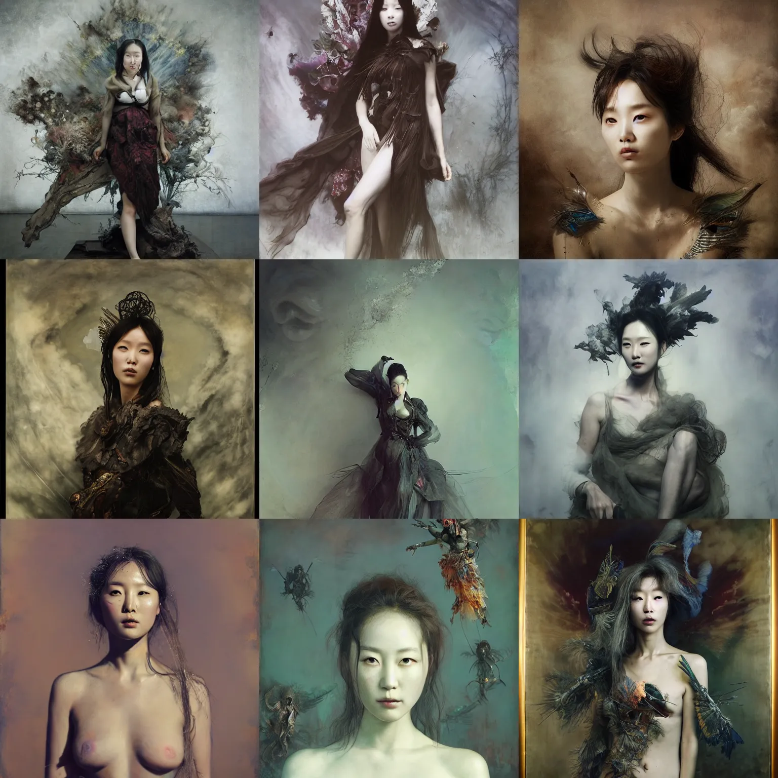 Prompt: lee jin - eun by kim keever, wadim kashin, android jones, edward okun, vanessa beecroft, gerald brom, frederick edwin church andrew ferez, john berkey, rule of thirds, seductive look, beautiful