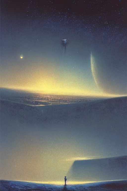 Image similar to emissary space by arthur haas and bruce pennington and john schoenherr, cinematic matte painting, photo realism, dark color palate, blue hour light snow