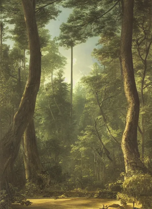 Image similar to a forest with extremely thin tall trees, magically dense, serene atmosphere, by asher brown durand, by yoshitaka amano