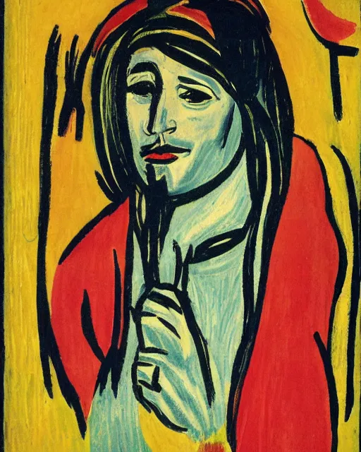 Prompt: God. Portrait by Ernst Kirchner.