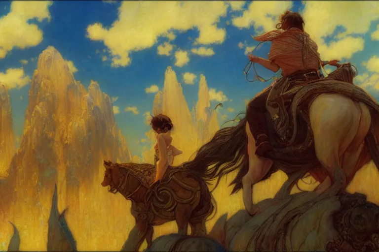 Image similar to tales of earthsea, painting by gaston bussiere, craig mullins, j. c. leyendecker, tom of finland