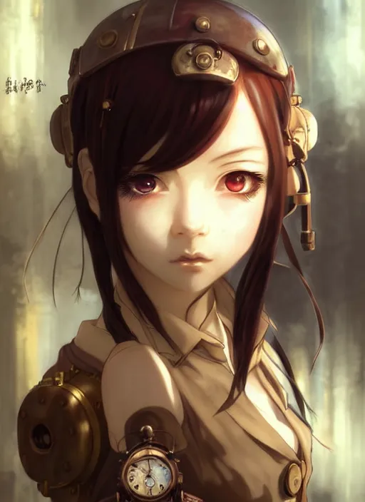 Image similar to portrait Anime Girl steampunk cute-fine-face, pretty face, realistic shaded Perfect face, fine details. Anime. Bioshock steampunk realistic shaded lighting by katsuhiro otomo ghost-in-the-shell, magali villeneuve, artgerm, rutkowski Jeremy Lipkin and Giuseppe Dangelico Pino and Michael Garmash and Rob Rey