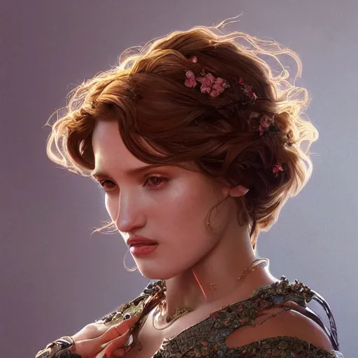 Prompt: ultra realistic illustration, bella thorne as old lady, intricate, elegant, highly detailed, digital painting, artstation, concept art, smooth, sharp focus, illustration, art by artgerm and greg rutkowski and alphonse mucha