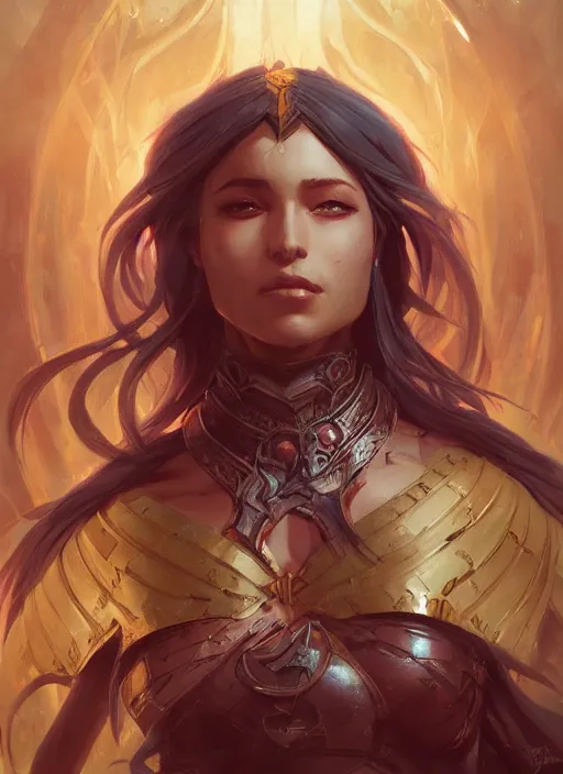 Image similar to percian empress, art by artgerm and greg rutkowski and magali villeneuve, d & d, fantasy, highly detailed, portrait, digital painting, trending on artstation, concept art, sharp focus, illustration