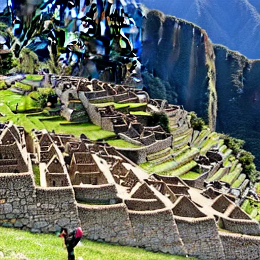 Image similar to machu picchu being built by the incas