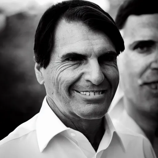 Prompt: Jair Bolsonaro evil 50mm portrait