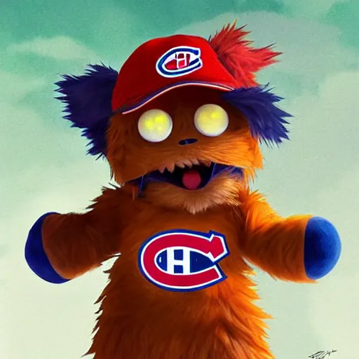 Image similar to anime Portrait of Youppi the Habs Montreal Canadiens Mascot as a very cute powerful and friendly pokemon, highly detailed anime, high evolution, 1990s, legendary, smooth, sharp focus, dynamic lighting, intricate, trending on ArtStation, illustration pokemon, art by WLOP